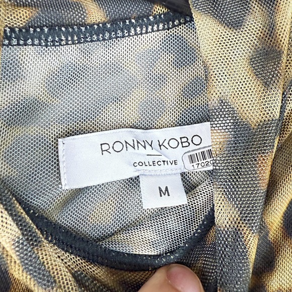 Ronny Kobo RTR Leopard Print Midi Cocktail Dress Size 6 Womens - Picture 3 of 7